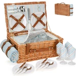 Happypicnic Wicker Basket Set For 4 Persons Large Willow Hamper With. Fixed Price $88.28.
