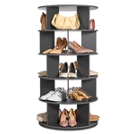 5-TIER Rotating Shoe Rack Tower 360 Spinning Display Carousel Black. Fixed Price $81.19.