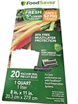 FSFSBF0216-NP Foodsaver Vacuum Seal Pre-cut Bags Quart, 20 Count. Fixed Price $20.00.