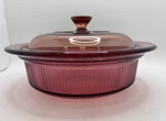 Vtg Visions Corning Ware V-31-B Round Ribbed Casserole Dish & Glass Lid 7" Pyrex. Fixed Price $14.99.