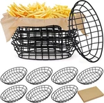 Hushee 12 Pcs Wire Bread Basket 9.5 X 6.2 2.2 Inch Oval Metal Dinner Black. Fixed Price $59.94.