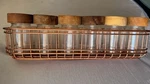 Martha Stewart Copper Spice Rack Set With 6 Glass Jars And Wooden Lids. Fixed Price $25.00.