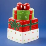 Gibson Home Christmas Estate 2019 Stoneware Gift Box Cookie Jar 113251.01. Fixed Price $28.99.