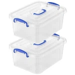 9 Quart Clear Storage Latch Bins With Lids/handle, Plastic Stackable Bo.... Fixed Price $38.30.