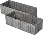 Round Paper Rope Toilet Tank Topper Basket, Wicker For Bathroom, Gray, 2-. Fixed Price $43.43.