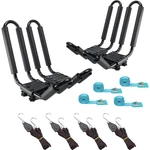 Kayak Rack Ratchet Tie-mount On Roof Top Crossbar, Easy Carry, 2-PAIRS. Fixed Price $55.99.