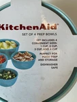 Kitchenaid Aqua Sky - Prep Bowls Set Of 4 Storage With Lids New. Fixed Price $12.50.