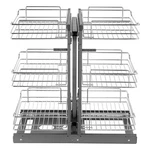Vevor 3 Tier 6 Shelf Blind Corner Pull Out Organizer Chrome Kitchen Cabinet. Fixed Price $189.90.