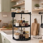 3-TIER Kitchen Counter Organizer & Corner Shelf With Hooks, Storage Bathroo.... Fixed Price $23.79.