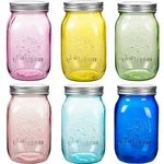 Amzcku 32 Oz Colored Mason Jars With Lids, 6 Pack Wide Mouth Quart Canning Jar,. Fixed Price $49.91.