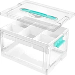 Vtopmart 24 Qt Clear Plastic Craft Organizers And Storage Box With Removable Tra. Fixed Price $41.20.