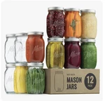 Paksh Novelty Mason Jars 32 OZ-12- Pack Wide Mouth Glass With Lids & Seal. Fixed Price $29.99.