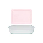Pyrex (1) 3-CUP Clear Glass Dish With 7210-PC Loring Pink Plastic Lid. Fixed Price $27.99.