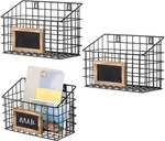 Mygift Set Of 3 Wall-mounted Rustic Wire Storage Baskets W/chalkboard Labels. Fixed Price $52.99.