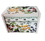 Vtg Kamenstein Farmhouse Folk Art Fruit Wood Recipe Card Trinket Box W/dividers. Fixed Price $15.00.