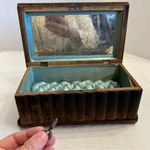 Antique Olive Wood Italian Vanity Box Keepsake Jewelry Holder Decor Vtg. Fixed Price $101.47.