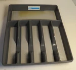 Room Essentials 6 Compartment Slot Flatware Organizer In Gray Large Drawer Tray. Fixed Price $12.98.