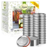 Dalzom 24PCS Canning Lids With Rings Wide Mouth, Premium Mason Jar Lid.... Fixed Price $23.99.