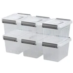 3.5 Quart Small Clear Storage Bin, Plastic Latching Box Container With Handle.... Fixed Price $31.33.
