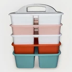 5 Pack 3 Compartment Classroom Caddy With Handle, Multipurpose Portable Storage. Fixed Price $10.48.