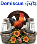 6" New! Rooster Chicken Sunflower Kitchen Napkin Holder Salt And Pepper Set. Fixed Price $39.80.