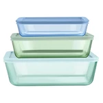 Glass Food Storage Containers 3 Pack Large Rectangle 6 11 Cup Pyrex Colors Snug. Fixed Price $51.99.