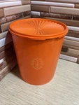 Vintage Tupperware Servalier Canister With Lid Orange 1339-3. Fixed Price $30.00.