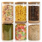 Yuncang Glass Food Jars 50OZ Set Of 6 ,clear Storage.... Fixed Price $51.27.