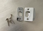 Baldwin Polished Nickel Strike & Face Latch Plate Set 2 1/4" New. Fixed Price $14.99.