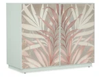Hooker Furniture 5000-85014 Komen 42"W Maple Accent Cabinet Mint Green / Gold. Fixed Price $1070.00.