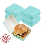 Restaurantware 2.8" Mini Turquoise Burger Boxes 100 Count Clamshell Food. Fixed Price $78.05.