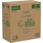 Dart C57PST1 Clearseal 6 Square Plastic Hinged Container 500/CASE Ops. Fixed Price $84.99.