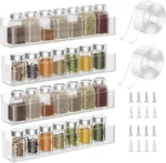 Acrylic Spice Rack Organizer 4 Pack Wall-mount Shelves For Easy Storage. Fixed Price $59.99.