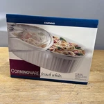 Vtg 1994 Corningware French White 2.5L Covered Oval Casserole Dish New Box. Fixed Price $44.99.