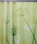 Interdesign Tristle Green, Yellow, White Fabric Shower Curtain 72" X Nip. Fixed Price $33.15.