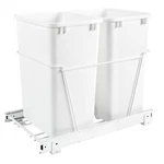 Rev-a-shelf Double Pullout 35 Qt. Trash Can For Kitchen, White, RV-18PB-1. Fixed Price $120.99.