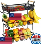 3-TIER Fruit Basket Bowl W/ 2 Banana Hangers, Mesh Top, Detachable, Large Capaci. Fixed Price $49.67.