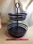 Giftburg 2-TIER Basket With Lazy Susan Base 13.5"X13.5"X19.5". Fixed Price $17.99.