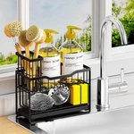 Dyfvpou 2-TIER Rustproof Kitchen Sink Caddy With Compact Size, Black. Fixed Price $14.52.