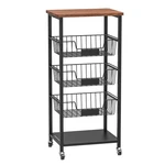 Hastatii Kitchen Storage Cart, Basket, 5-TIER Utility Organizer With. Fixed Price $73.15.