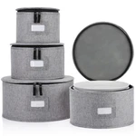 Set Of 4 China Storage Cases For Dinnerware - Hard Shell And Stackable Size.... Fixed Price $54.32.