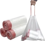 Pekky 7 Gallon Drawstring Trash Bags, Clear, Heavy Duty, 120 Counts. Fixed Price $35.94.