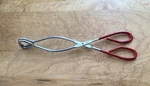Ekco 10.5 Stainless Steel Kitchen Tongs Grippers Scissor Red Rubber Handle Usa. Fixed Price $12.99.