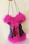 Tipsy Totes Wine Carrier Sequin Corset Design Chain Strap. Fixed Price $68.88.