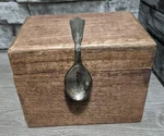 Mud Pie Home Spoon Knob Wood Recipe Card Kitchen Holder Decor Box. Fixed Price $31.95.