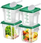 Feybuosk Pcs 4QT Food Storage Containers With Lid, Square Clear Commercial. Fixed Price $55.50.