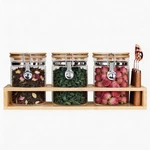 Kkc Glass Tea Canister Set Of 3 With Bamboo Lids & Spoons 27OZ Airtight Loo.... Fixed Price $102.91.