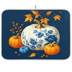 Pumpkin Porcelain Blue White Dish Drying Mat For Kitchen Countertop 18X24 Fal.... Fixed Price $25.13.