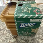 Ziploc Limited Edition Holiday Medium Square Container Gold 4 Count 1.25 Qt New. Fixed Price $21.95.