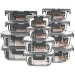Qowoeo 12 Pack Glass Storage Containers Transparent, Stackable Design Gray. Fixed Price $42.99.